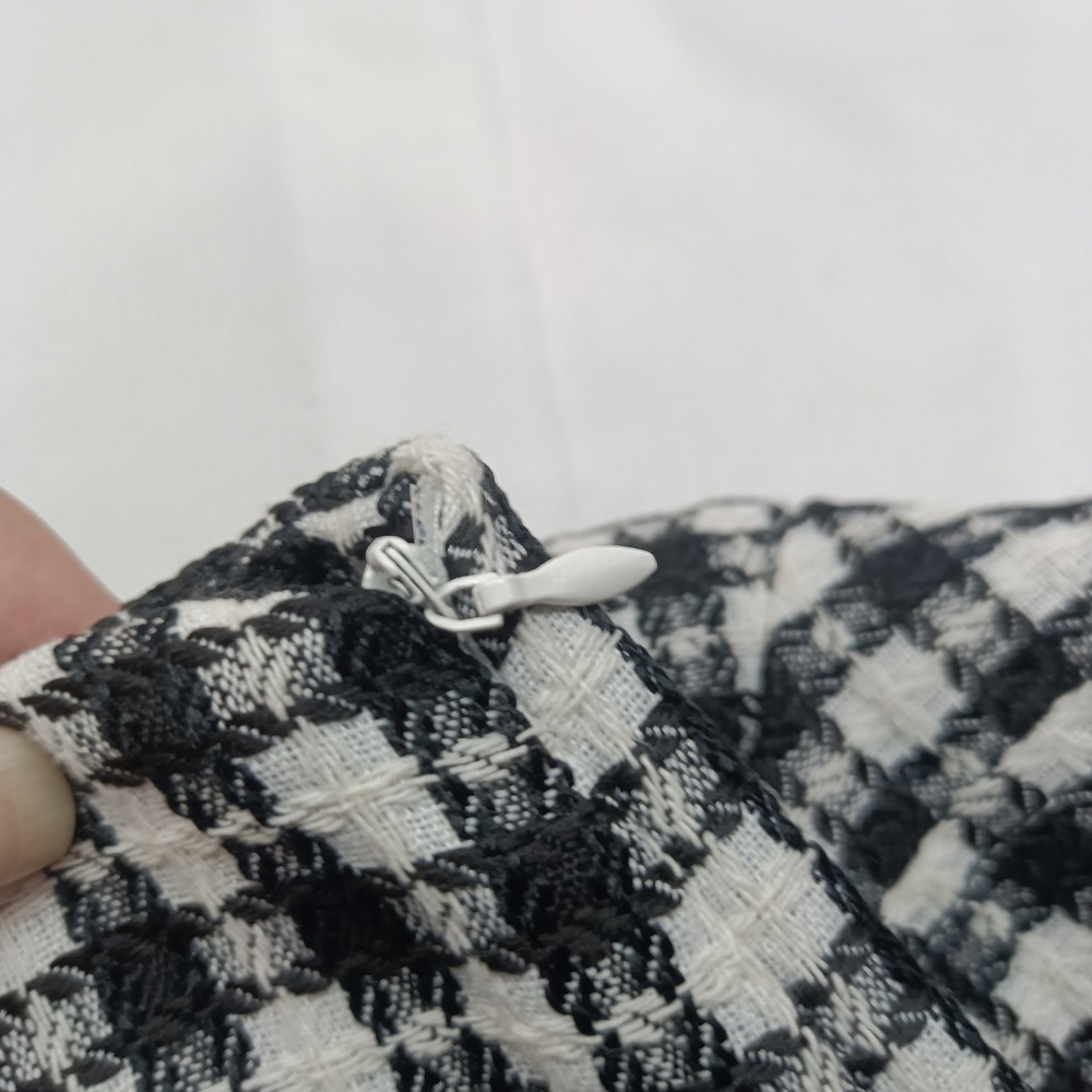 Mittoshop Plaid Tweed Blazer Shorts Set Black White Cropped Suit Womens S Office - Picture 9 of 12